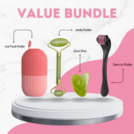 Glow Up Kit 4-in-1 | Jade Roller, Gua Sha, Derma Roller & Ice Roller