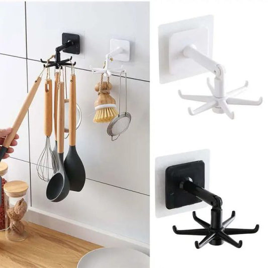 360° Rotating Spoon & Utensil Hanger – Wall-Mounted, No-Drill Kitchen Organizer